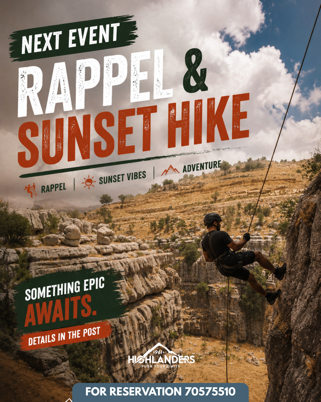 Rappel and Zaarour Sunset hike